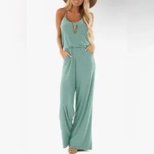 4/$25 Mint Green Tall Wide Leg Jumpsuit NWT